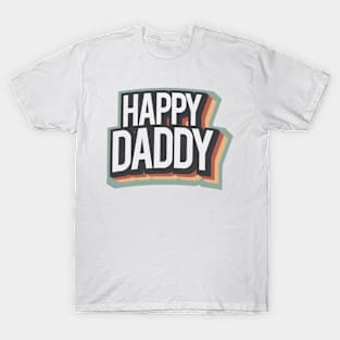 Happy Daddy Rainbow Color Retro Style T-Shirt